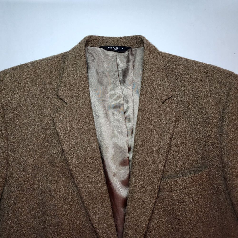 JOS A BANK CAMEL HAIR SIZE 46L BROWN BLAZER